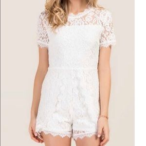 All Lace Keyhole Tie Romper